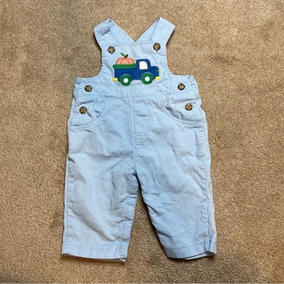 Florence Eiseman 9M Blue Corduroy Overalls Pumpkin - Picture 2 of 5